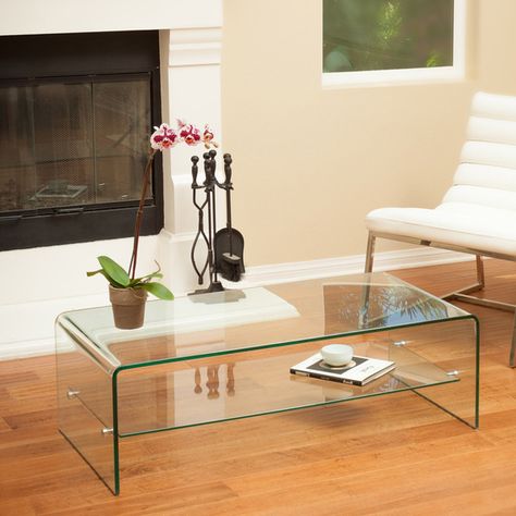 Christopher Knight Home Ramona Glass Coffee Table With Shelf  $300. Coffee Table With Shelf, Coffee Table Rectangle, Sofa End Tables, Glass Furniture, Cool Coffee Tables, Christopher Knight, Christopher Knight Home, Glass Coffee Table, Coffee Table With Storage