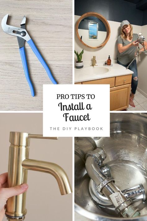 Are you looking to install a bathroom faucet? Here are some great tips from a plumbing professional to get the job done right. #faucet #bathroomfaucet #plumbing Changing Bathroom Faucet, Replace Bathroom Faucet, Painting Bathroom Tiles, Kids Bathroom Remodel, Brass Bathroom Faucets, Handyman Projects, Natural Bathroom, Diy Playbook, House Wife