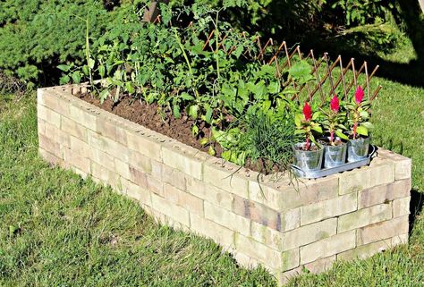 [d]Believe it or not, I just found these beautiful old bricks hanging out in the backyard, hidden in some bushes! I was pretty much ecstatic when I found them!… Planter Box Designs, Diy Planters Indoor, Brick Planter, Diy Planters Outdoor, Outdoor Planter Boxes, Garden Planter Boxes, Diy Planter Box, Stone Planters, Brick Exterior House