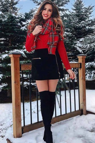 Holiday Outfit Ideas And#8211; Womens Fashion ★ Christmas Outfits Dressy, Red Sweater Outfit, Christmas Fashion Outfits, Womens Holiday Fashion, Christmas Outfit Casual, Trendy Christmas Outfits, Holiday Outfit Ideas, Mode Rock, Outfit Holiday