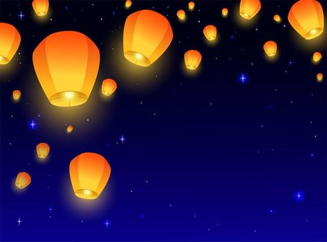 Lanterns In Sky, Thadingyut Festival Photo, Diwali Sky, Background Diwali, Diwali Banner, Diwali Lantern, Banner Sample, Lantern Illustration, Flying Lantern