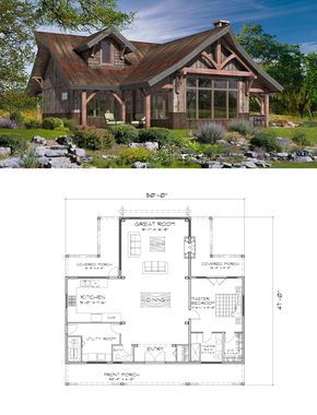 Chalet Plan Architecture, Sims Blueprints, Rustic Cabin Plans, Timber Frame Floor Plans, Farmhouse Floorplans, Getaway Cabin, Stone Cabin, Cabin Floor Plans, Lake House Plans