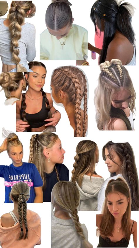 Hairstyles For Dancing Hip Hop, Solo Hairstyles Dance, Hairstyles For Hiphop Dancers, Hair For Dance Practice, Cute Hairstyles For Dance Practice, Dance Hairstyles Competition Lyrical, Contemporary Dance Hairstyles, Dance Comp Hairstyles, Karate Hairstyles