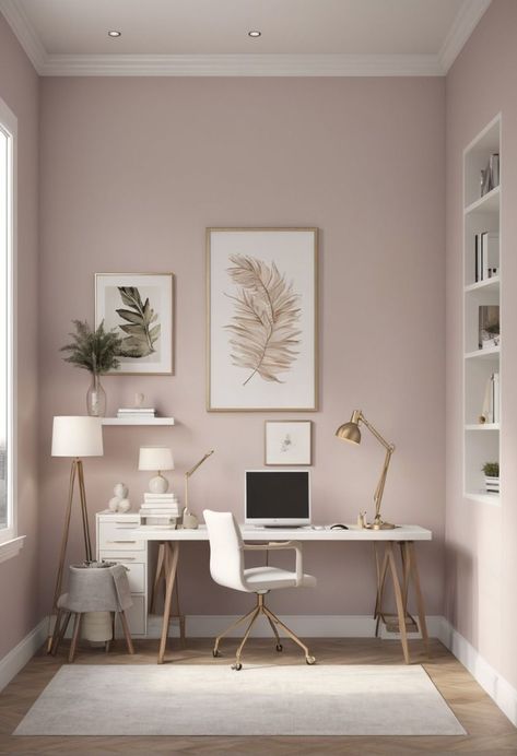 "Budget-Friendly Home Office Makeover Ideas You’ll Love"

Need a **home office makeover**? These ideas work for any **minimalist apartment** or **bedroom design** setup. Pastel Pink Office, Office Wall Paint Ideas Work Spaces, Mauve Office Walls, Dusty Pink Office, Home Office Staging, Pink Home Office Ideas, Female Office Ideas, Pink Office Walls, Grey Office Ideas