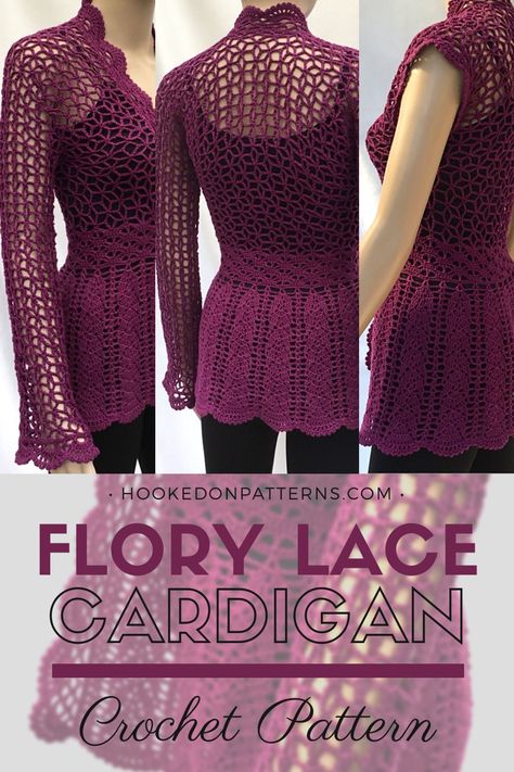 Lace Cardigan Crochet Pattern Free, Crochet Lace Weight Yarn Patterns, Crochet A Long Projects, Crochet Lace Cardigan Pattern Free, Crochet Womens Sweater Pattern Free, Free Crochet Top Patterns For Women, Crochet Ideas Free Patterns, Crochet Words, Crochet Lace Sweater