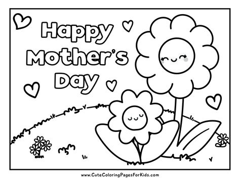 Mother's Day Coloring Pages (13 Free Printables) - Cute Coloring Pages For Kids Mothers Day Coloring Sheets, Mothers Day Coloring Cards, Cute Coloring Pages For Kids, Mom Coloring Pages, Mothers Day Coloring Pages, Mother's Day Projects, Mother's Day Activities, Detailed Coloring Pages, Happy Mother's Day Card