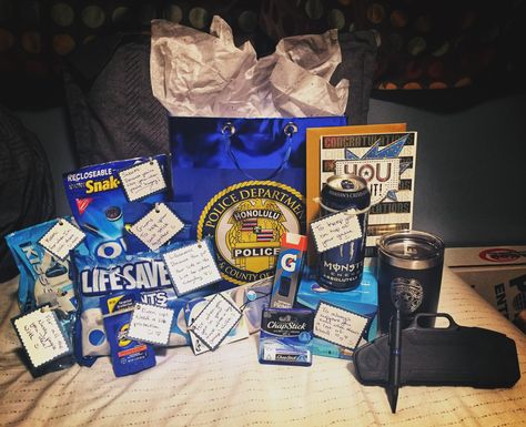 Police Officer Graduation Gift, Gift Basket For Police Officer, Police Academy Care Package, Police Academy Gifts, Police Officer Gift Basket, Police Academy Survival Kit, Police Gift Basket, Gifts For Police Academy Graduation, Police Week Gifts Ideas