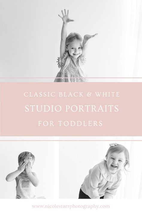 Personality Portraits Kids, Black And White Kids Portraits, Kids Portrait Studio, Personality Portraits, Baby Holiday Photos, Black And White Studio, Toddler Portraits, Toddler Poses, Heirloom Portraits