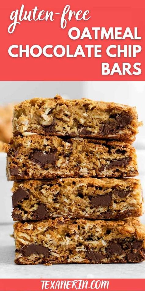 Gluten Free Oatmeal Bars, Gluten Free Oatmeal Chocolate Chip Cookies, Oatmeal Chocolate Chip Cookie Bars, Oatmeal Chocolate Chip Cookie, Oatmeal Chocolate Chip Bars, Gluten Free Oatmeal Cookies, Oatmeal Cookie Bars, Chocolate Chip Bars, Gluten Free Oatmeal