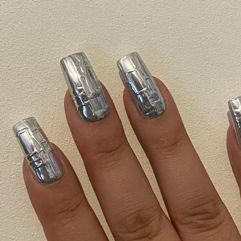 Pop Art Nails, Pretty Nail Designs, Nail Tattoo, Silver Nails, Luxury Nails, Fabulous Nails, Dream Nails, Pretty Acrylic Nails, Dope Nails