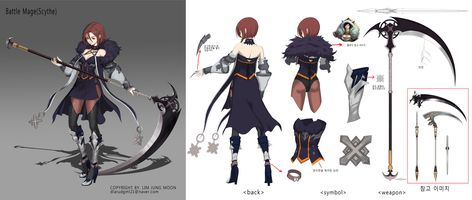 jung moon lim - scythe witch Moon Scythe, 2d Character, Witch, Moon, Anime, Art