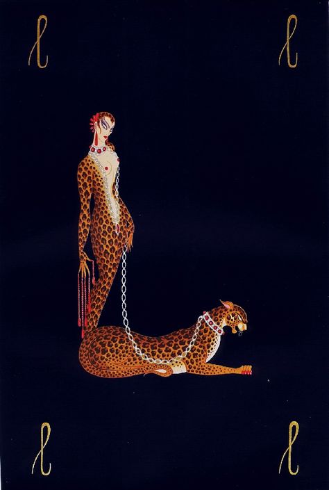 https://flic.kr/p/8sNqcw | Erté - Letter L | theanimalarium.blogspot.com/ Georges Barbier, Erte Art Deco, Lovely Letter, Retro Signage, Erte Art, Romain De Tirtoff, Wild Leopard, Inspired Illustration, S Alphabet