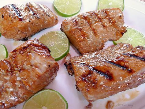 Grilled Lime Marinated Mahi Mahi is made juicy and flavorful with the help of the marinade @allourway.com Mahi Recipes, Ginger Marinade, Lime Marinade, Grilled Mahi Mahi, Mahi Mahi Recipes, Soy Ginger, Fish Marinade, Mahi Fish, Grilled Halibut