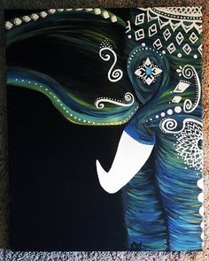 Bohemian Elephant Canvas Painting | Emerald Green Bohemian Elephant by GypsyTwistArt on Etsy | Art Painting Elephant, Bohemian Painting, Bohemian Elephant, Elephant Canvas, Breakfast Diet, Purple And Teal, Painting Canvases, Elephant Painting, Elephant Head