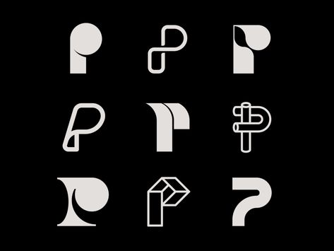 Milos Bojkovic / Projects / Letter(mark) explorations | Dribbble P Font Design, P Design Letter, Letter P Typography, P Letter Logo Design, Letter P Design, P Letter Design, P Letter Logo, P Logo Design, Typography Logo Inspiration