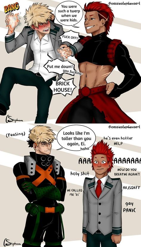 Kiri Baku Fanart, Bakugou With Braces, Mha Ships Fanart, Bakugou X Kirishima, Mha Ships, My Hero Academia 2, Anime Funny Moments, My Hero Academia Shouto, Hero Wallpaper