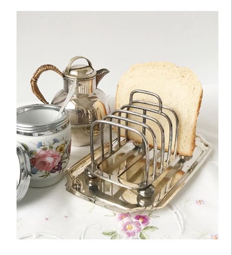 Antique Vintage English Toast Rack with Tray Toast Rack, Antique Vintage, Dish Soap, Toast, Tray