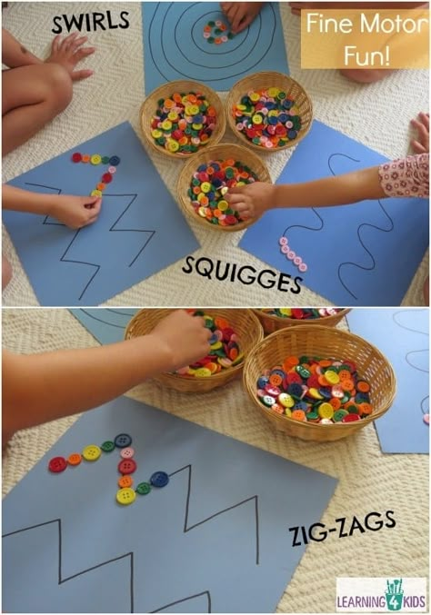 Pre-Writing Activities for Preschoolers - WeAreTeachers Writing Activities For Preschoolers, Preschool Fine Motor Activities, Fine Motor Activities For Kids, Pre Writing Activities, Montessori Toddler Activities, Nursery Activities, Preschool Fine Motor, Kindergarten Learning Activities, Gross Motor Activities