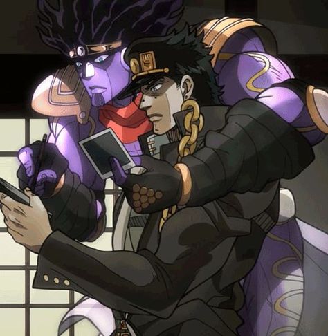 Jotaro And Star Platinum, Jjba Stardust Crusaders, Kujo Jotaro, Jojos Bizarre Adventure Jotaro, Star Platinum, Jojo Icons, Jojos Bizzare Adventure, Stardust Crusaders, Adventure Anime