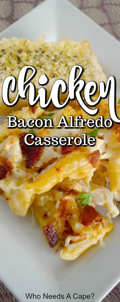 Chicken Bacon Ranch Alfredo Casserole, Chicken Bacon Fettuccine Alfredo, Get Well Casseroles, Chicken Bacon Alfredo Pasta Bake, Chicken Bacon Alfredo Casserole, Chicken Bacon Casserole Recipes, Chicken Alfredo Casserole Easy, Alfredo Casserole Recipes, Alfredo Meals