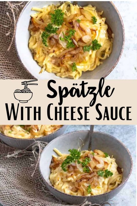 Cheese Spaetzle, Spaetzle Recipe, Easy Mac N Cheese, German Food Authentic, Onion Soup Recipe, Spatzle, Oktoberfest Food, French Onion Soup Recipe, Austrian Recipes