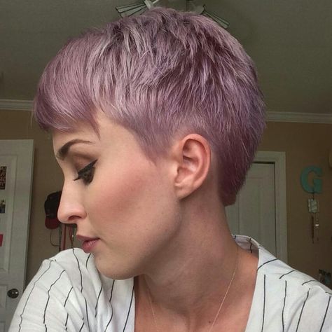 Lavender Pixie Hair, Purple Pixie Haircut, Short Purple Hair Pixie, Lilac Pixie Cut, Short Lavender Hair, Short Purple Pixie Haircut, Pastel Pixie Hair, Lavender Pixie, Pink And Purple Pixie Hair