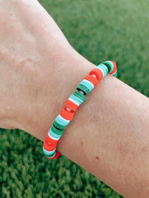 Watermelon Clay Bead Bracelet, Watermelon Clay, Watermelon Bracelet, Bracelet Stuff, Clay Bracelets, Clay Bead Bracelet, Bracelets Ideas, Clay Bracelet, Clay Bead