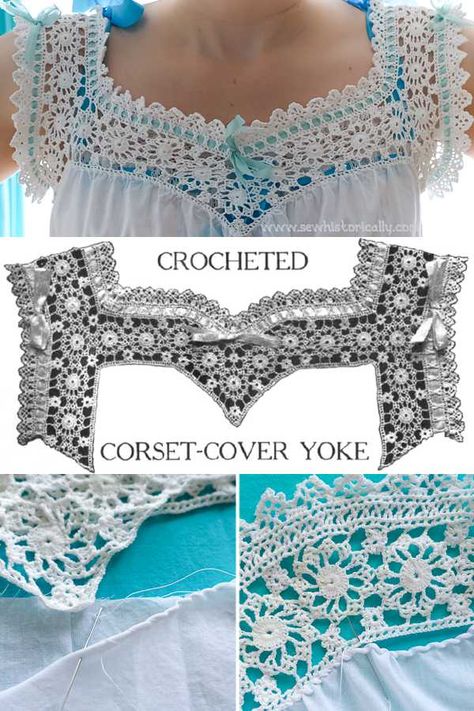 Vintage Crochet Yoke Pattern, Crochet Yoke Diagram, Crocheted Yoke Pattern, Thread Crochet Patterns Free Vintage Knit Crochet Pattern Shop, Edwardian Crochet Pattern, Vintage Lace Crochet Patterns, Crochet Lace Chart, Crochet Lace Trim Pattern, Crochet Thread Clothes