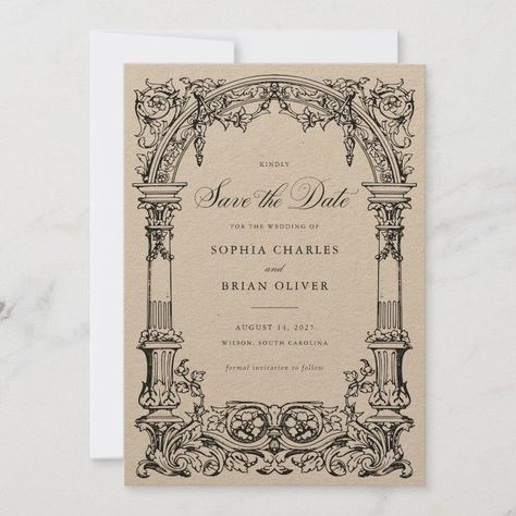 Vintage Arch Vines Ornament Frame Save the Date Vines Decoration, Baroque Border, Kraft Invitation, Kraft Paper Wedding, Carton Invitation, Vintage Invitations, Future Wedding Plans, Invitation Inspiration, Ornament Frame