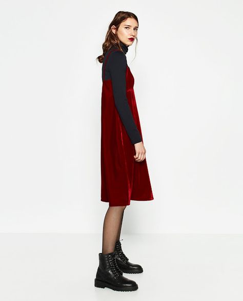 MUSTHAVE fall-winter 2016/17 - MY WORLD Velvet Slip Dress Outfit, Tomboyish Outfits, Slip Dress Outfit, Velvet Slip Dress, Red Velvet Dress, Velvet Fashion, Inspired Outfits, Dress Outfit, Fall Winter Outfits