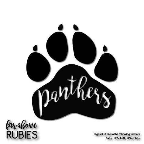 Panther Svg Free, Panther Paw Print, Panther Svg, Home Decor Palette, Panther Pride, Volleyball Life, Volleyball Posters, Decor Palette, Cricket Crafts