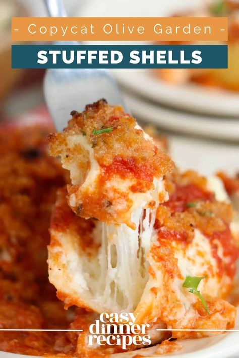 Olive Garden Stuffed Shells, Best Easy Dinner Recipes, Savory Recipe, Easy To Make Dinners, Lunch Inspiration, Best Pasta Recipes, Dinner With Ground Beef, Easy Pasta Recipes, Quick Dinner Recipes