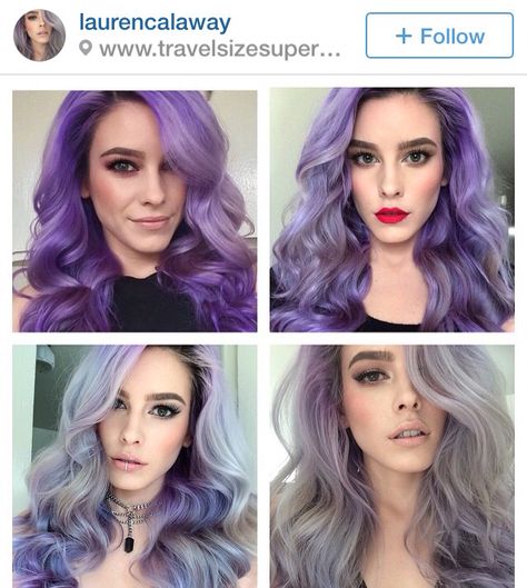 Gorgeous fade from purple to grey using Manic Panic electric amethyst, mystic heather, cotton candy pink, and ultra violet. Purple Mermaid Hair, Purple Ideas, Haircolor Ideas, Pastel Violet, Mermaid Hair Color, Purple Mermaid, Hair Color Pastel, Manic Panic, Hair Affair