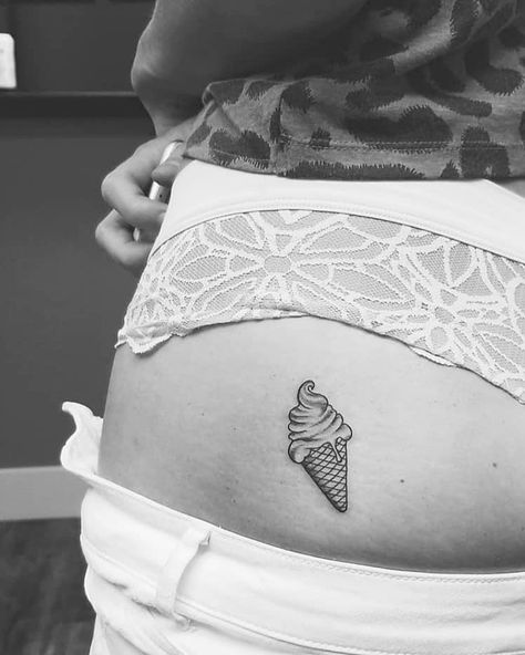 https://www.instagram.com/p/BltvTQ1jA2I/?igshid=10nl18860syxy Dessert Tattoo, Ice Cream Tattoo, Cream Tattoo, Tattoo Shading, Deathly Hallows Tattoo, Triangle Tattoo, Geometric Tattoo, Tattoo Designs, Ice Cream