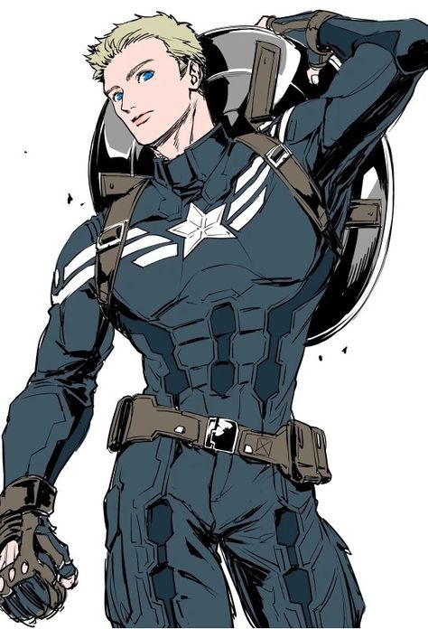 Anime Captain America, Captain America Winter Soldier Suit, Captain America Fanart, Captain America Suit, Captain America Logo, Captain America Art, Bucky And Steve, Captain America Winter Soldier, Iron Man Tony Stark