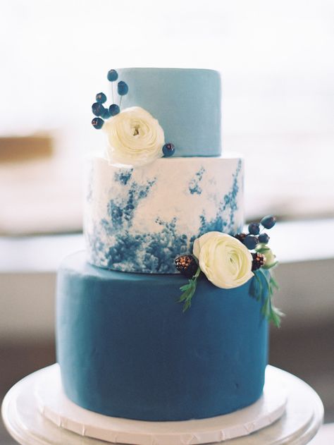 Wedding Cake Blue Theme, Steel Blue Wedding Cake, Engagement Cake Blue, Shades Of Blue Wedding Cake, Blue Simple Cake, Blue Wedding Cake Ideas, Bridesmaid Dresses Navy Blue, Dusty Blue And Navy, Bridesmaid Dresses Navy