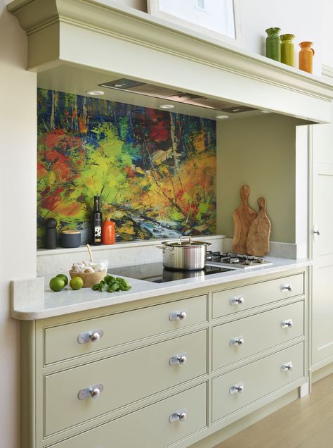 Moore Kitchen, Kitchen Compost Bin, Colourful Kitchen, Larder Unit, Integrated Fridge, Custom Kitchens, Shaker Kitchen, Luxury Kitchen Design, Classic Kitchens