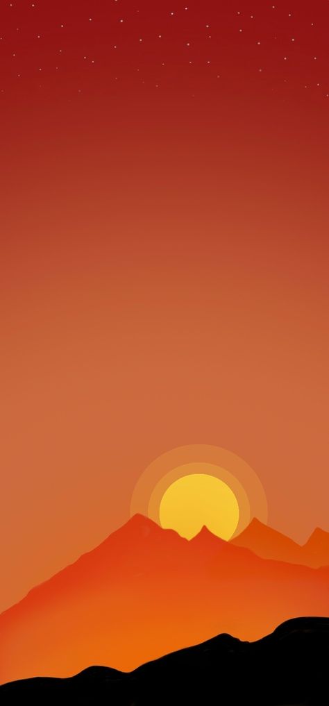 A beautiful animated sunset Wallpaper with visible stars Sunset Wallpaper Illustration, Sunset Animated, Sunset Animation, Sunset Cartoon, Cartoon Sunset, Colour Wallpaper, Branding Guide, Sunrise Wallpaper, Sunset Background