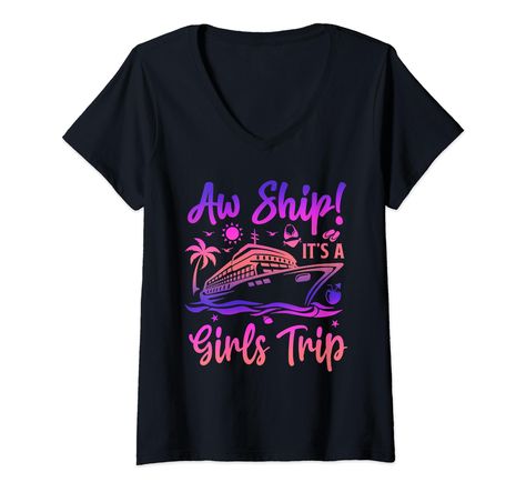 Cruise Shirt, Cruise Vacation, Top Fashion Brands, Shop Top, Girls Trip, Fashion Brands, Mother Daughter, Branded T Shirts, V Neck T Shirt