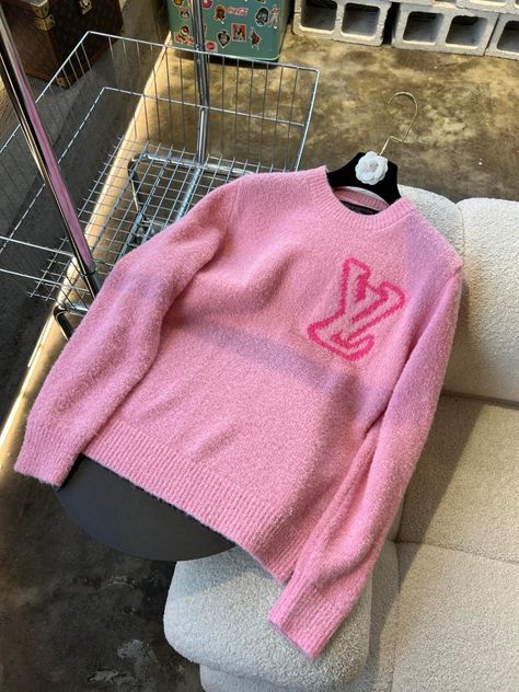 Pink Hoodie Sweater For Streetwear, Lv Sweater, Luxury Pink Hoodie For Streetwear, Luxury Cozy Pink Sweater, Luxury Pink Cozy Sweater, Vintage Chanel Dress, Wedding In Winter, Awesome Shirt Designs, Colorado Winter