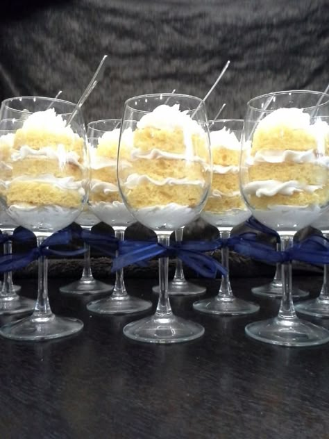 cake in wine glasses! Wine Tasting Themed Birthday Party, Cupcakes In Wine Glasses, Wine Down Party Ideas, Wine And Dessert Party, Wine Glass Desserts Ideas, Wine And Cheese Themed Bridal Shower Ideas, Cake And Sip Party Ideas, Cake In Wine Glasses, Cake With Wine Glasses