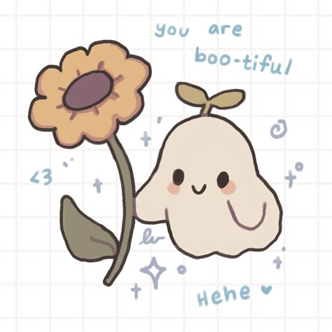 Mr Ghostie here to remind you that you are boo-tiful just the way that you are!! 🤭✨ Embrace your individuality and bloom just like the flower he is handing you 🌻 This lil guy is featured on the front of my deluxe mystery bags cuz he’s soooo cute I couldn’t resist 🥰 I’ve made him into a sticker and I also plan on turning him into magnet!! Cuz it’d be nice to see his cheerful face every time I pass by the fridge 😂 (Thank you for your support 🥹 Every interaction is SO appreciated!! Much love, ... Thank You So Much For Your Support, I Love You This Much, Cute Thank You, Thank You Aesthetic, Your So Cute, Cute Drawings For Him, Thanks Sticker, Widget Pictures, Mystery Bags