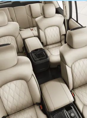 Nissan Rouge, White Suv, Colors Pictures, Full Size Suv, Nissan Armada, Entertainment System, Embossed Logo, Colorful Pictures, Colorful Interiors