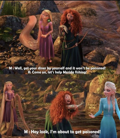 Hiccup And Rapunzel, Hiccup And Merida, Rapunzel Horse Maximus, Jack Frost Hiccup Merida Rapunzel, Disney Quotes Funny, Disney Crossover, Chocolate Art, Merida Brave Memes, Anna Frozen