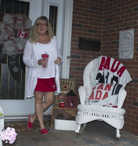 Red and white outfit for Canada Day Canada Day Outfit, Red And White Outfit, Canada Party, Red And White Outfits, Fashion Boards, Day Outfits, Ageless Style, White Outfit, Canada Day