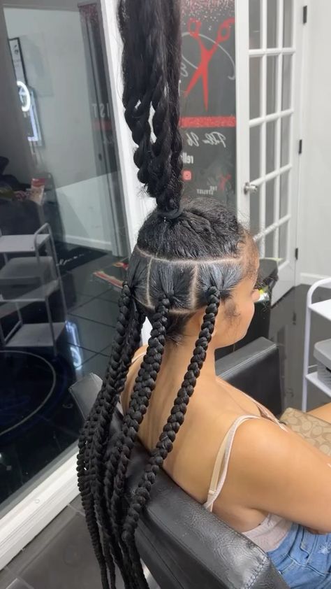 Jumbo Large Knotless Box Braids, 6 Knotless Box Braids, Extra Long Jumbo Knotless Braids, Jumbo Knotless Braids Parting, Jumbo Knotless Parting, Extra Jumbo Knotless Box Braids, 6 Knotless Braids, 6 Box Braids Hairstyles, Jumbo Knotless Box Braids Parting