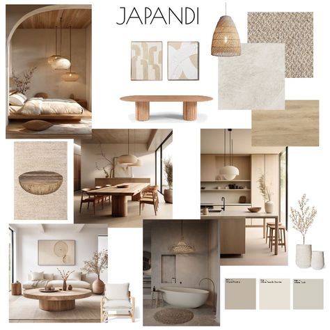 Japandi Mood Board Modern Mood Board Interiors, Mood Board House Design, Japandi Board, Japandi Mood Board Interior Design, Japandi Home Design, Mood Board Japandi, Japandi Flooring, Mood Board Nature, Japandi Mood Board