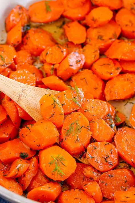 Carrots Stovetop, Dill Carrots, Brown Sugar Carrots, Sugar Carrots, Carrots Side Dish, Roasted Rainbow Carrots, Honey Glazed Carrots, Brown Sugar Recipes, Baked Carrots