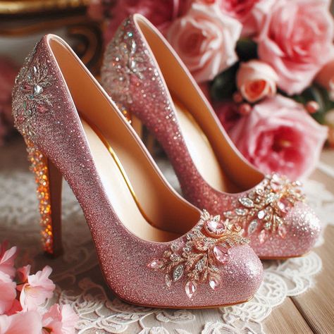 👠Beautiful glass heels glitter for ladies 👠 Made with AI @Copyright by អាណាចក្រសម្រស់ [[ Beauty Empire ]] 🇰🇭 Princess Shoes Heels, Fantasy Heels, Fairytale Shoes, Glass Heels, Heels Glitter, Photoshop Backgrounds Backdrops, Shoes Ideas, Beautiful High Heels, Princess Shoes