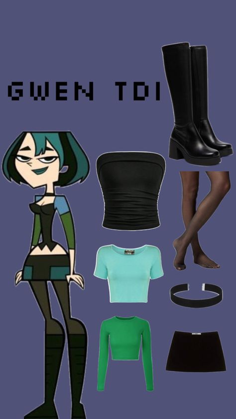 I wanna be famousss Drama Island Costume, Gwen Total Drama Island, Gwen Total Drama, Total Drama Island, Cute Costumes, Total Drama, Drama